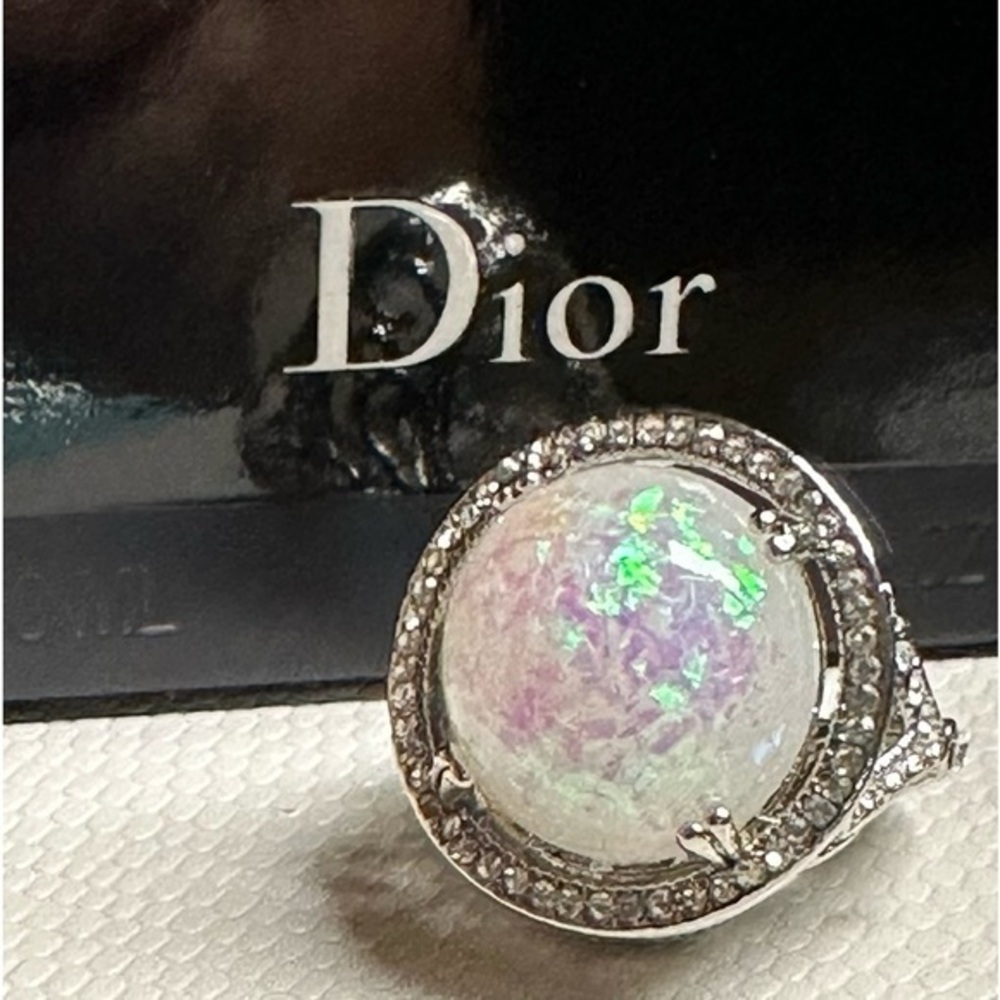 12.89 Round Cut Opal Women's Fancy Engagement cocktail Halo Ring 925 sterling
